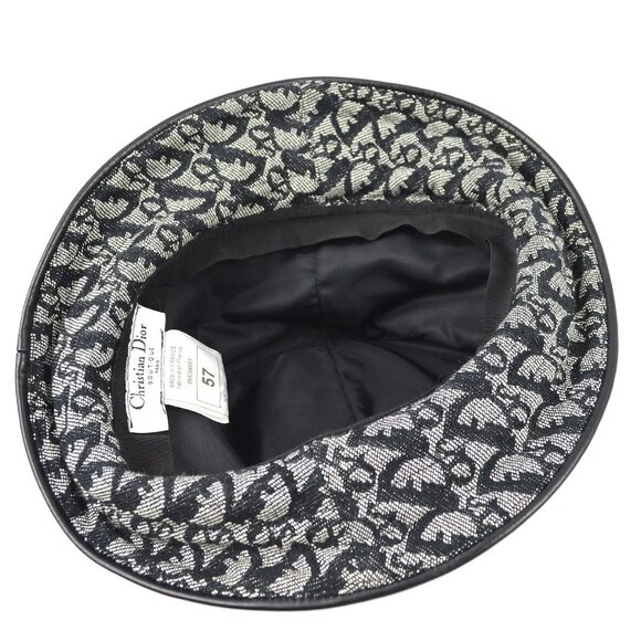 Christian Dior Black Gray Trotter Hat DVC04001 #57 Small Good - Picture 3 of 11